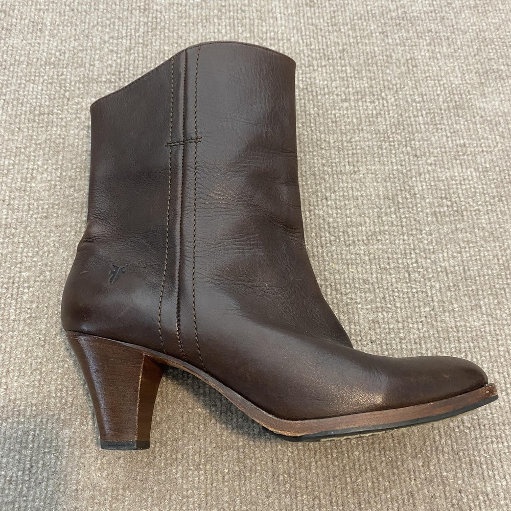 Frye Boots Womens Size 8 Brown Leather Mid Calf Pull On‎ Cone Heel Western 77083